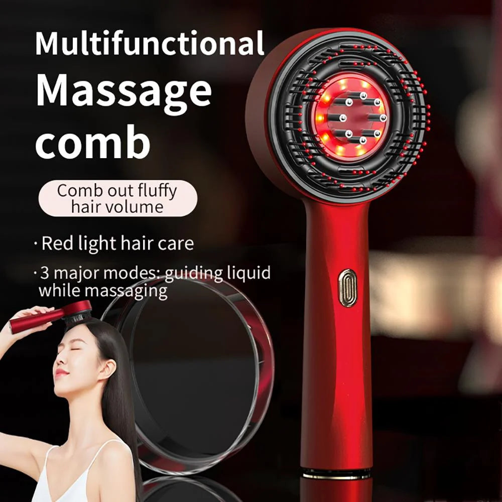 Laser Scalp Massager Comb,Red Light Therapy Hair Oil Applicator Cordless Hair Comb for Women,Abs Silicone Material