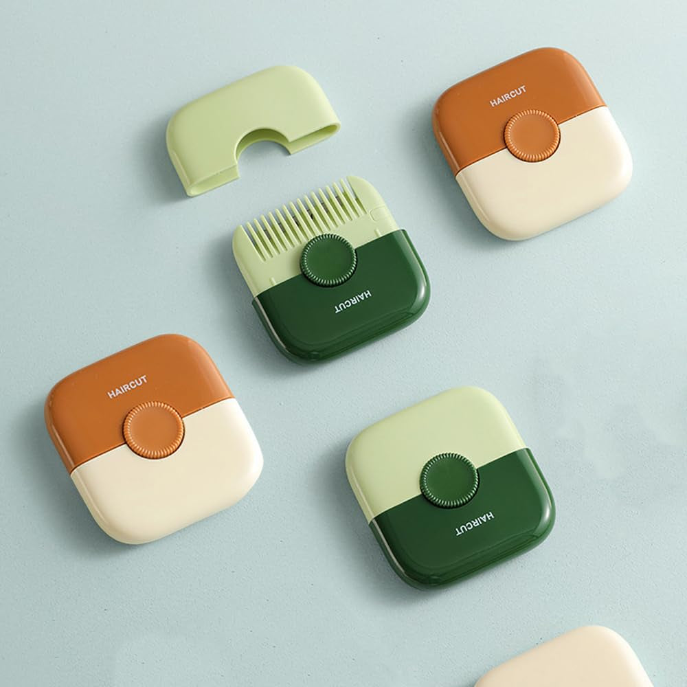 2 PACK Split End Trimmer, 2 in 1 Bangs Trimmer ABS Protective Cover, Dustproof Design Organizes Broken Hair and Cuts