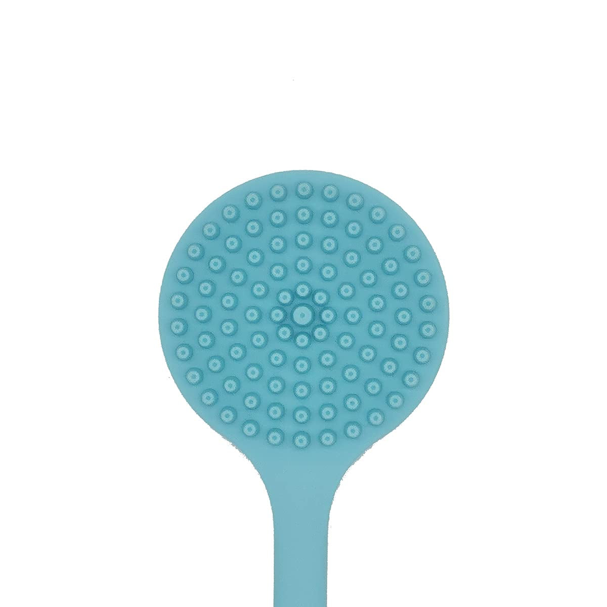 Soft Silicone Back Scrubber Shower Bath Body Brush with Long Handle (Blue)
