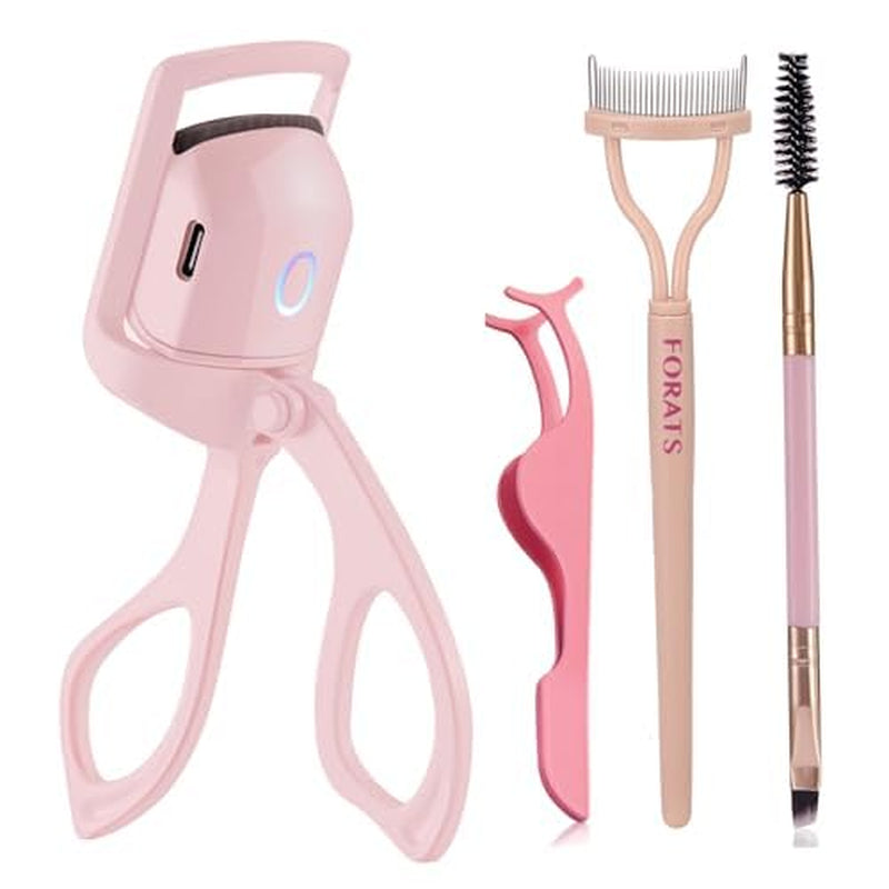 Heated Eyelash Curlers Electric Eye Lash Curler with Mascara or False Eyelash Makeup Comb - Three Heating Modes Create Eye Opening & Lifted and Natural Lashes