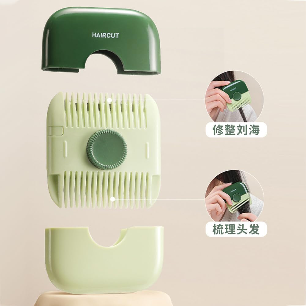 2 PACK Split End Trimmer, 2 in 1 Bangs Trimmer ABS Protective Cover, Dustproof Design Organizes Broken Hair and Cuts