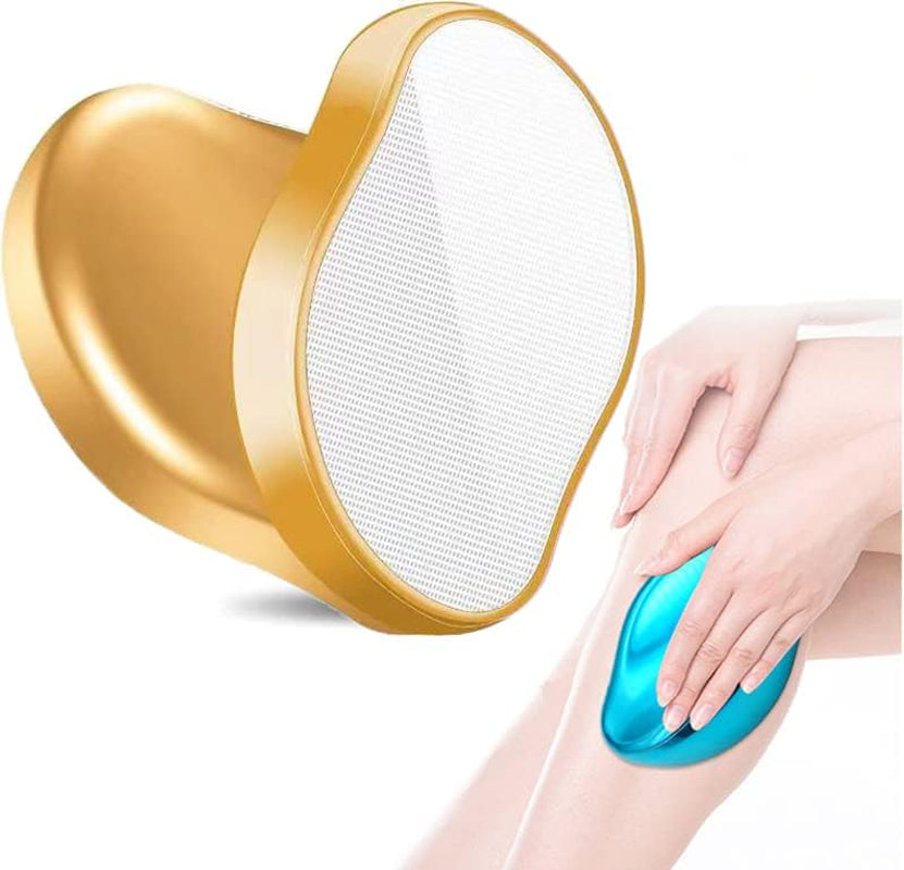 Crystal Hair Eraser - Magic Hair Remover for Women & Men, Painless Exfoliation for Arms, Legs & Back, Portable & Reusable (Gold)