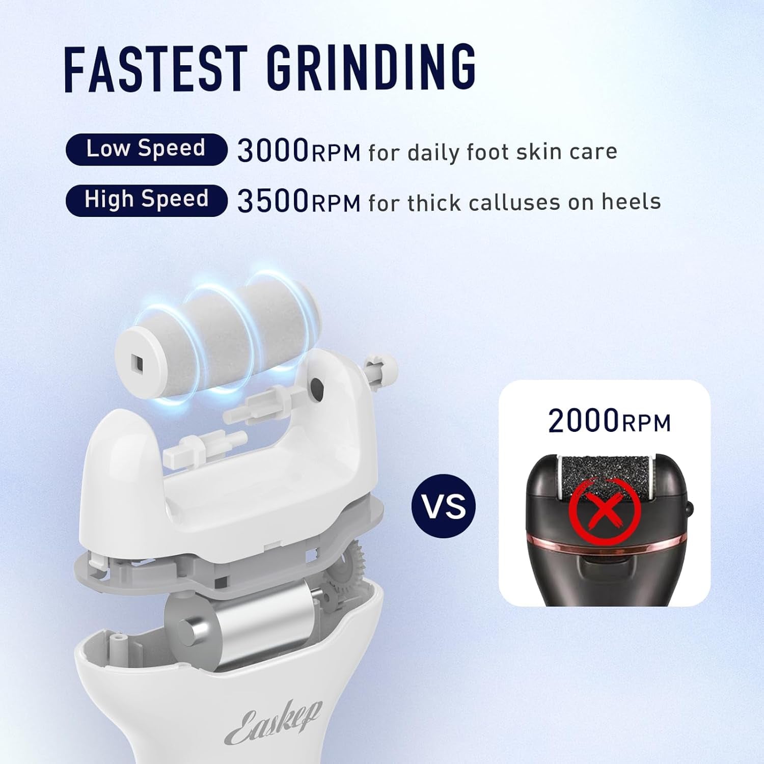 Electric Foot Callus Remover Rechargeable Portable Electronic Foot File Pedicure Tools, Waterproof 16 in 1 Callus Remover Kit, Professional Pedicure Kit for Dead Hard Cracked Dry Skin (Silver)