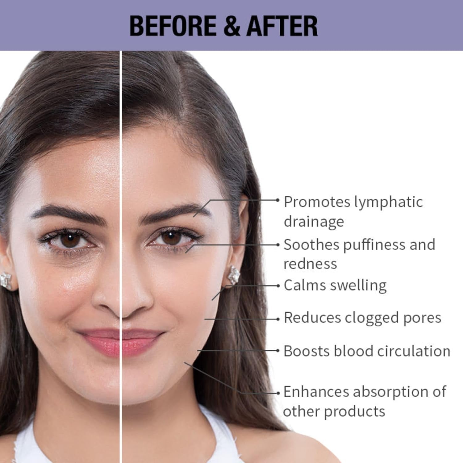 Ice Roller Massage for Face Toning - Reduces Clogged Pores - Improves Absorption - Releases Neck Stiffness - Lavender - 1 Pc