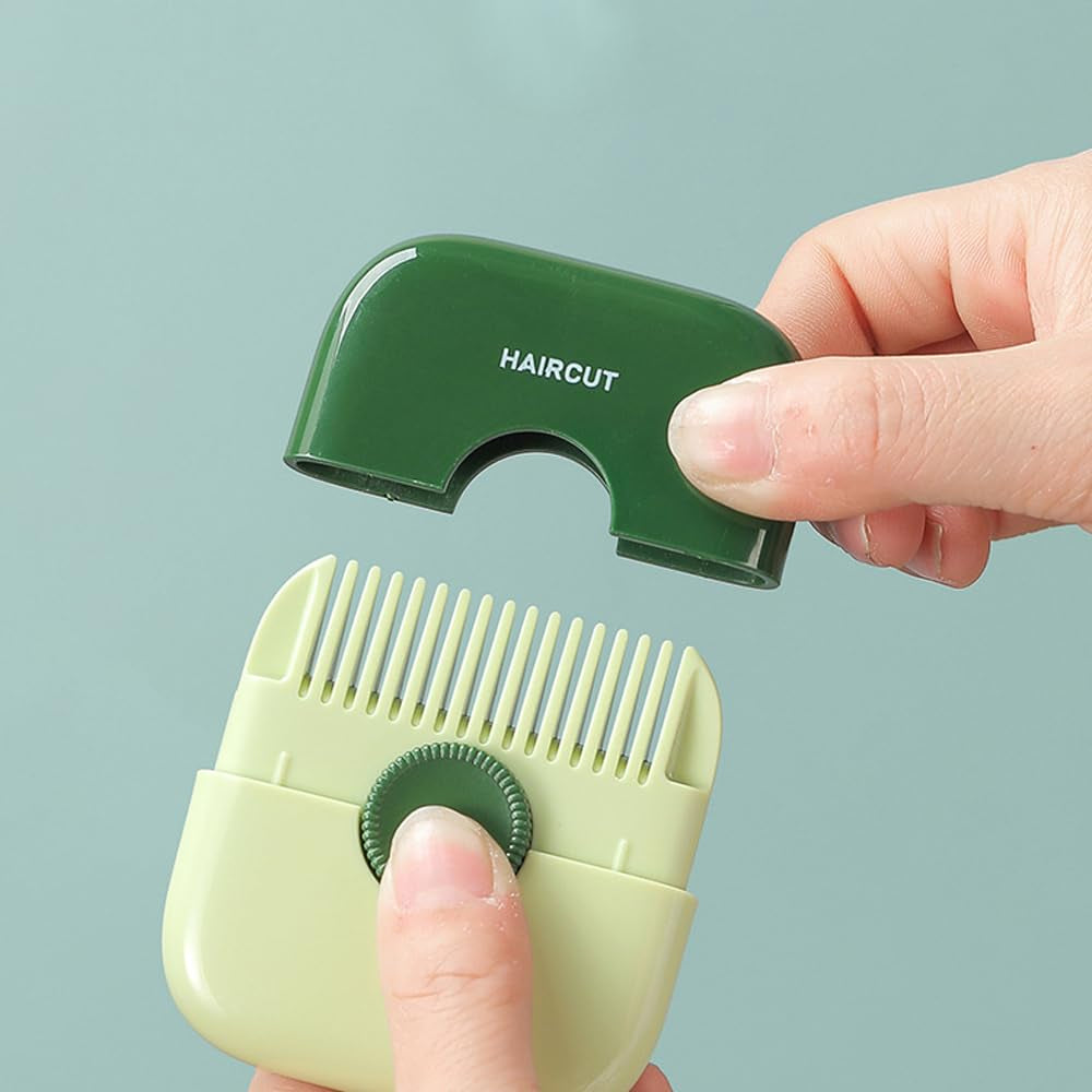 2 PACK Split End Trimmer, 2 in 1 Bangs Trimmer ABS Protective Cover, Dustproof Design Organizes Broken Hair and Cuts