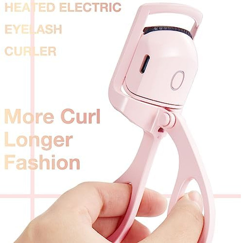 Heated Eyelash Curlers Electric Eye Lash Curler with Mascara or False Eyelash Makeup Comb - Three Heating Modes Create Eye Opening & Lifted and Natural Lashes