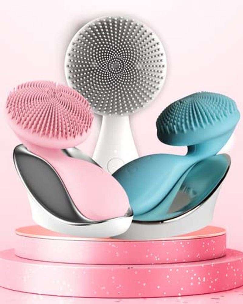 Tara Sonic Facial Cleansing Brush | Silicone Face Scrubber | Soft and Smooth Bristles Removes Dead Skin Cells and Makeup | for All Skin Types - Black