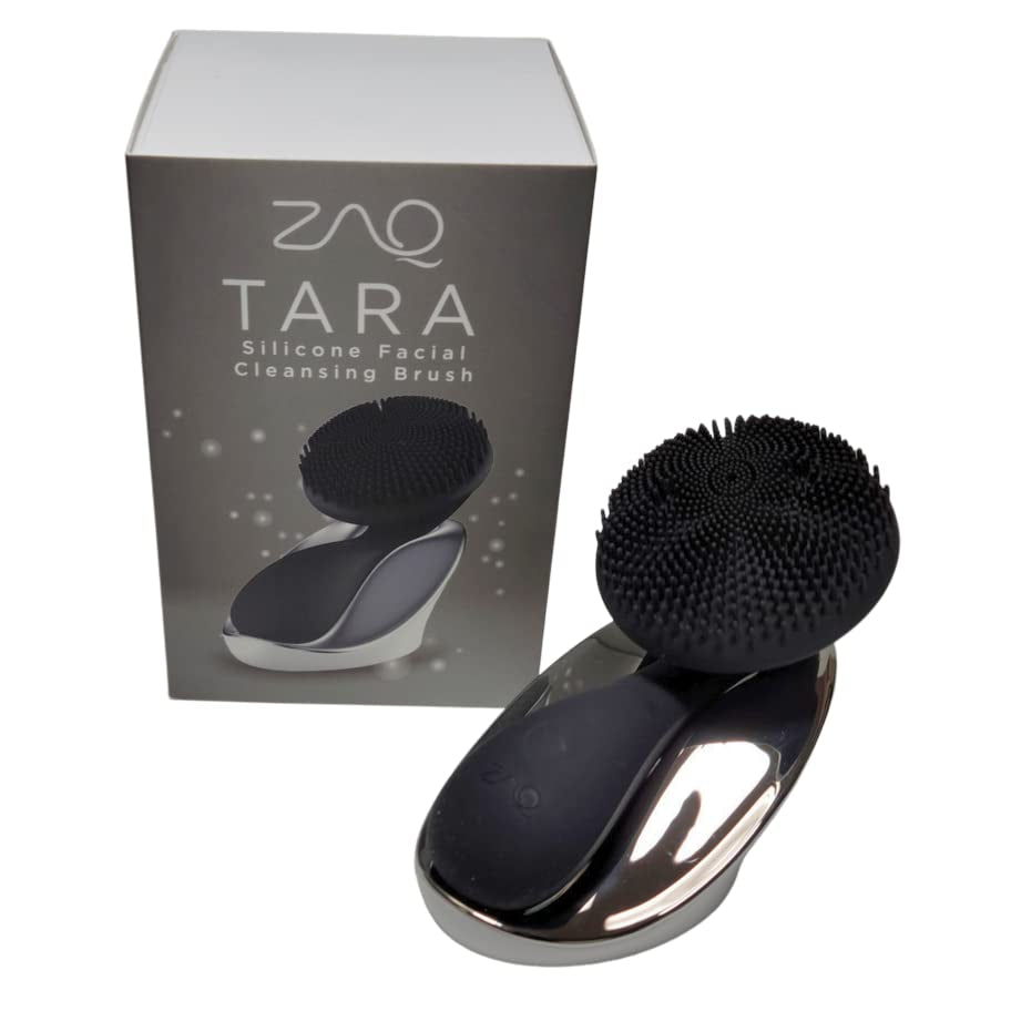 Tara Sonic Facial Cleansing Brush | Silicone Face Scrubber | Soft and Smooth Bristles Removes Dead Skin Cells and Makeup | for All Skin Types - Black