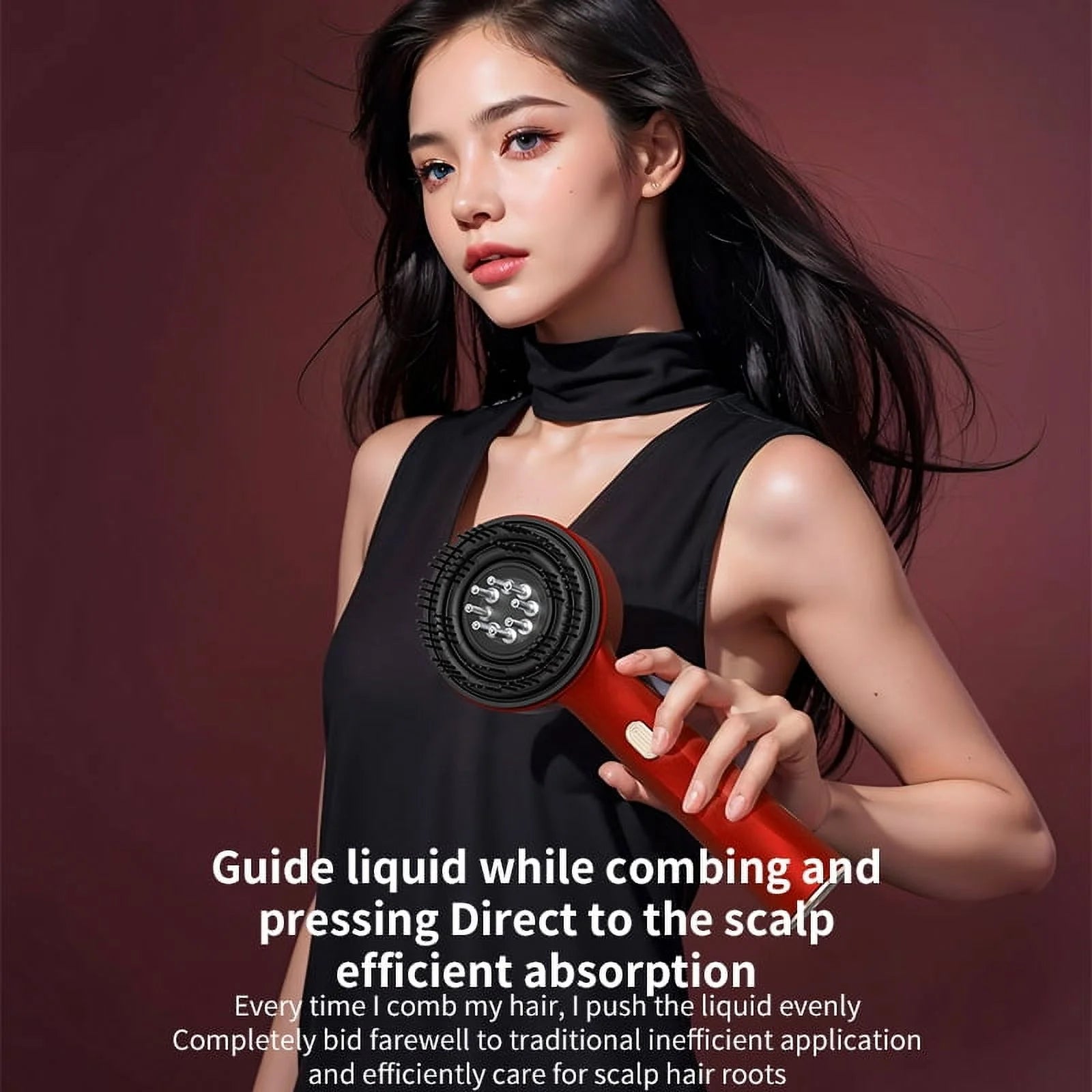 Laser Scalp Massager Comb,Red Light Therapy Hair Oil Applicator Cordless Hair Comb for Women,Abs Silicone Material