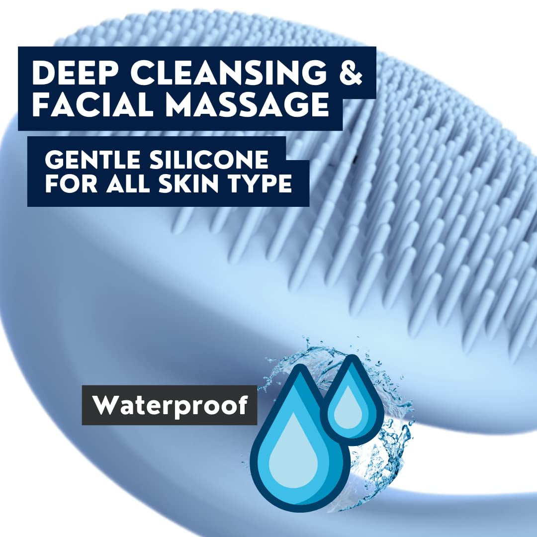 Tara Sonic Facial Cleansing Brush | Silicone Face Scrubber | Soft and Smooth Bristles Removes Dead Skin Cells and Makeup | for All Skin Types - Black