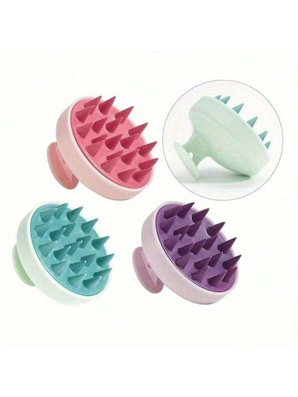 A Silicone Scalp Massager and Shampoo Brush, Body and Scalp Comber, Shower Brush, Fragrance-Free, Random Color of Bathroom Accessories.