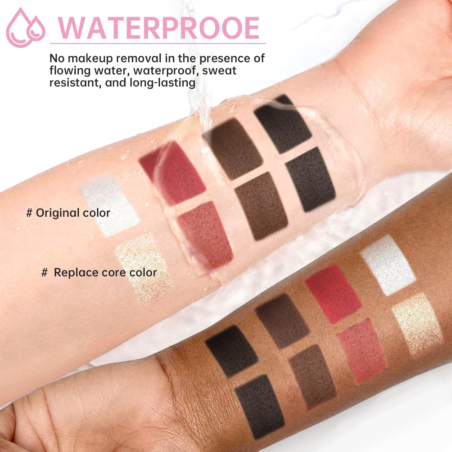 4 in 1 Makeup Pen, 4 Colors Eyeliner Eyebrow Lip Liner Highlighter All in One Beauty Pen, Waterproof Long-Lasting Multifunctional Travel Portable Makeup Pen with 4 Replacement Refill