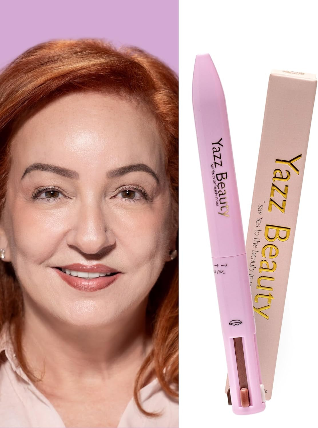 - 4 in 1 Makeup Touch up Pen with Brown Mauve Lip Liner, Black Eyeliner, Dark Brown Eyebrow Pencil, and Champagne Gold Highlighter, Compact Beauty Pen, Smudge Proof, Vegan, Cruelty-Free