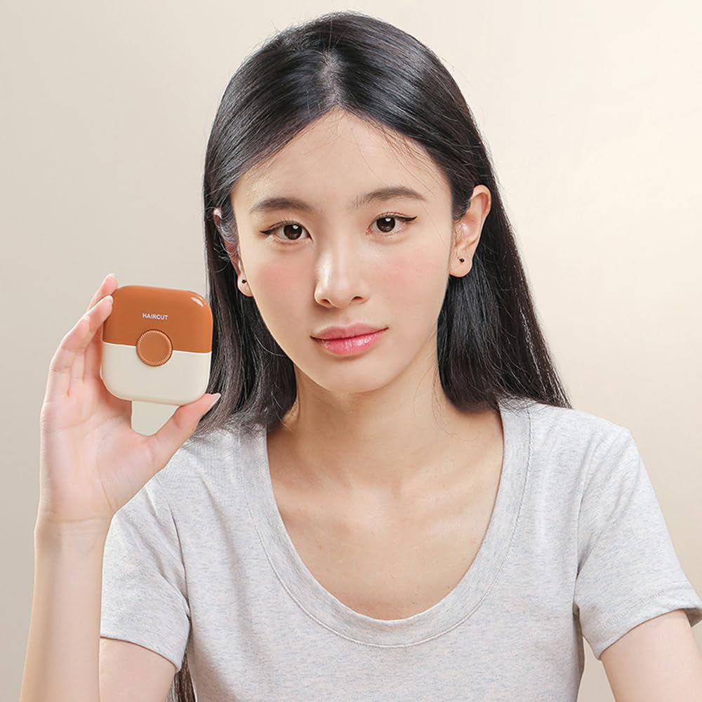 2 PACK Split End Trimmer, 2 in 1 Bangs Trimmer ABS Protective Cover, Dustproof Design Organizes Broken Hair and Cuts