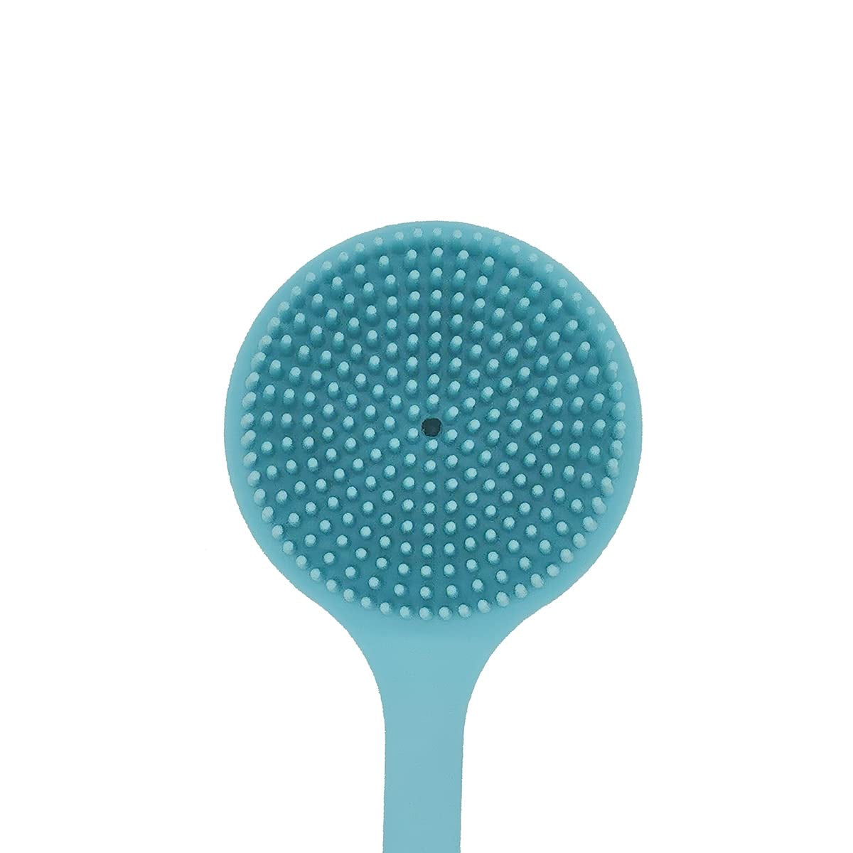 Soft Silicone Back Scrubber Shower Bath Body Brush with Long Handle (Blue)